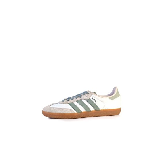 Adidas Samba OG Sneakers White Silver Green Size Women’s 8.5 - Picture 1 of 9